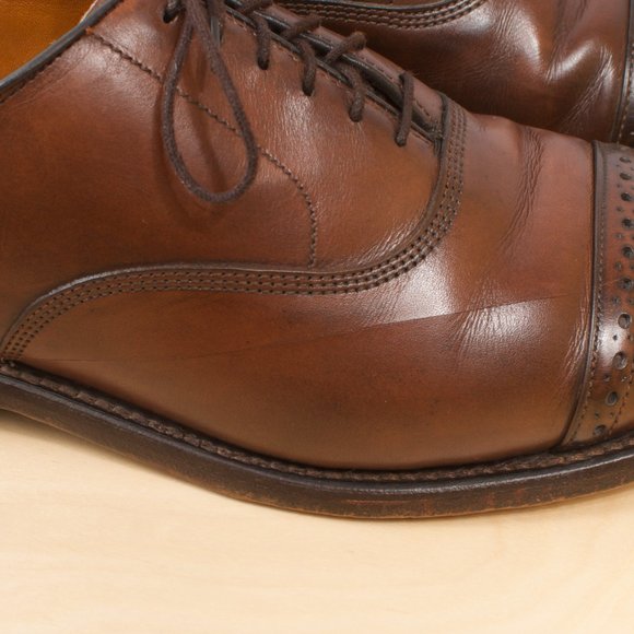 [SOLD] Allen Edmonds Men's Shoe 🇺🇸 Byron Cap-toe Oxford 8.5D Brown GUC - Picture 4 of 9